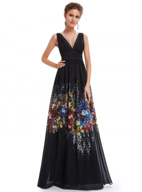 Rochie eleganta Multicolor Flower din Colectia de ROCHII DE SEARA