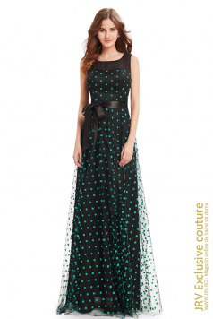 Rochie eleganta Yma Dots Green - Magazin online haine de dama Fashion