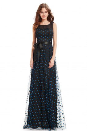 Rochie eleganta Yma Dots Blue din Colectia de ROCHII RETRO