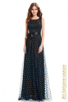 Rochie eleganta Yma Dots Blue - Magazin online haine de dama Fashion