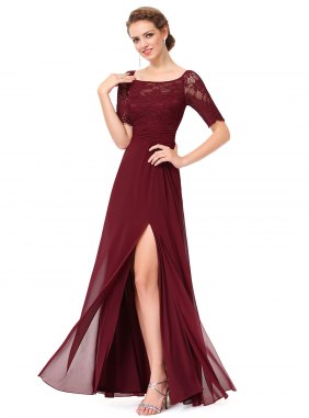 Rochie eleganta Charlotte Burgundi din Colectia de ROCHII DE SEARA