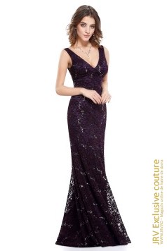 Rochie de ocazie Lyna Deep Purple marca JRV Exclusive Couture la 195 Lei