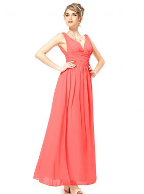 Rochie de seara Amely Coral din Colectia de ROCHII DE SEARA