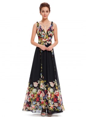 Rochie eleganta Black Flower din Colectia de ROCHII DE SEARA