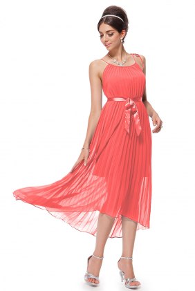 Rochie plisata Tahyna Coral din Colectia de SCOASE DIN STOC