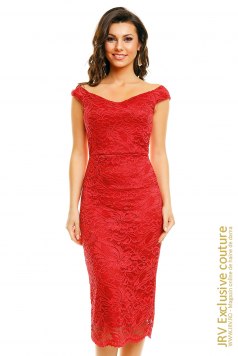 Rochie dantela Xenya Red - Magazin online haine de dama Fashion