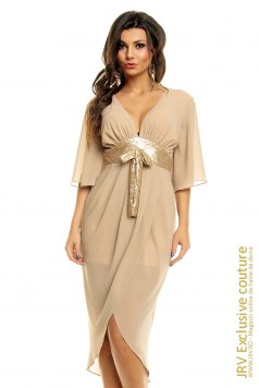 Rochie eleganta Onnya Beige - Magazin online haine de dama Fashion