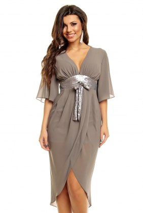 Rochie eleganta Onnya Grey din Colectia de SCOASE DIN STOC