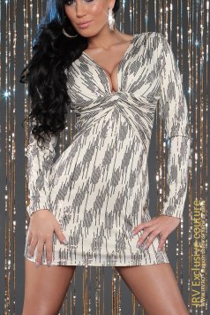Rochie cu paiete Irene Champagne - Magazin online haine de dama Fashion