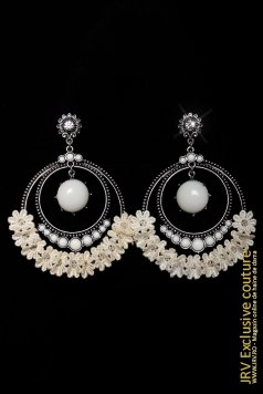 Cercei Retro White - Magazin online haine de dama Fashion