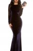 ROCHII ELEGANTE - Rochie catifea Cosette Dark Blue