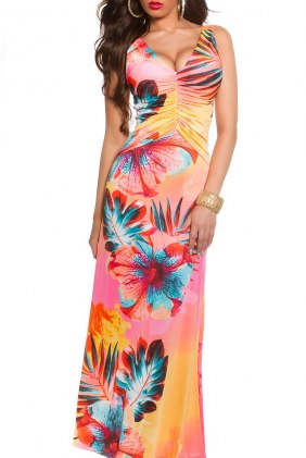 Rochie de zi Larry Orange din Colectia de SCOASE DIN STOC