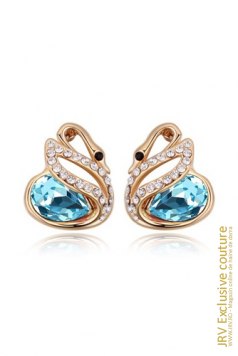 Cercei Twin Swans Blue - Magazin online haine de dama Fashion
