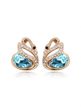 Cercei Twin Swans Blue din Colectia de cercei JRV.ro