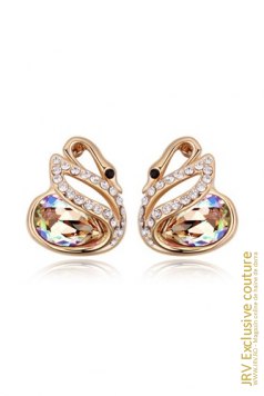 Cercei Twin Swans White - Magazin online haine de dama Fashion