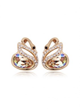 Cercei Twin Swans White din Colectia de cercei JRV.ro