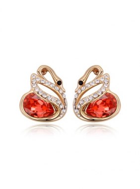 Cercei Twin Swans Red din Colectia de cercei JRV.ro