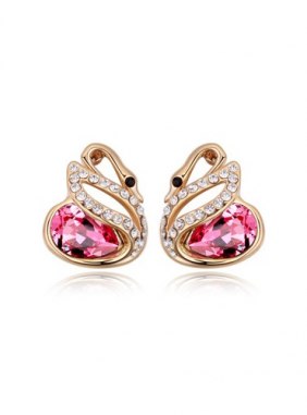 Cercei Twin Swans Rose din Colectia de cercei JRV.ro