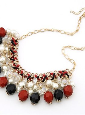 Colier Jazmine Black-Red din Colectia de coliere JRV.ro