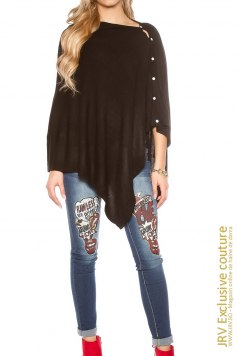 Poncho Rylan Black - Magazin online haine de dama Fashion
