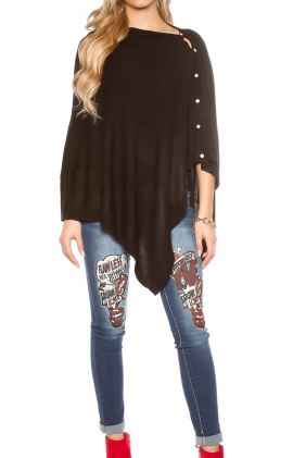 Poncho Rylan Black din Colectia de CARDIGANE / PONCHO