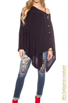 Poncho Rylan Dark Blue - Magazin online haine de dama Fashion