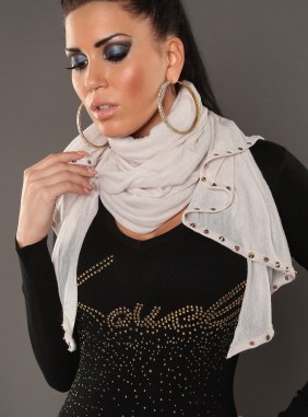 Esarfa Tyna Beige din Colectia de esarfe / fulare JRV.ro