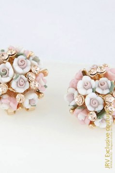 Cercei Amala Pink-White - Magazin online haine de dama Fashion