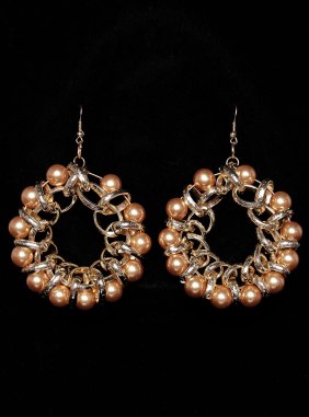 Cercei Pearl Golden din Colectia de scoase din stoc JRV.ro