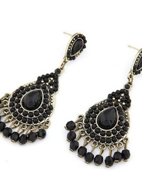 Cercei Bohemian Pears Black din Colectia de cercei JRV.ro