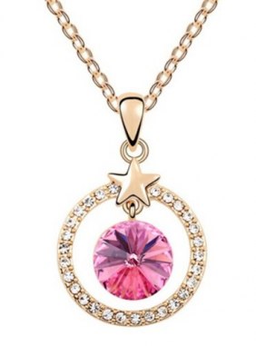 Colier Elegant Star Pink din Colectia de coliere JRV.ro
