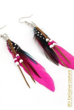 Cercei Extreme Feather Rose - Magazin online haine de dama Fashion