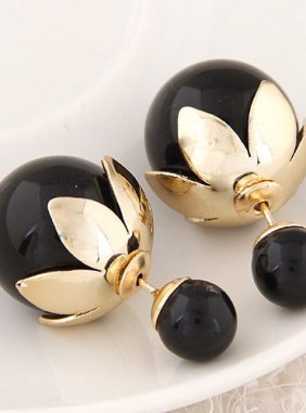 Cercei Lotus Black din Colectia de cercei JRV.ro