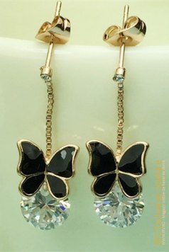 Cercei Graceful Butterfly Black - Magazin online haine de dama Fashion