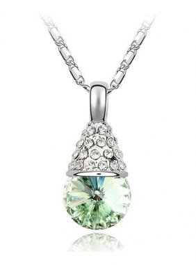Colier Waterdrop Green din Colectia de coliere JRV.ro
