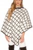 CARDIGANE / PONCHO - Poncho Chequered Cream