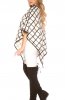 CARDIGANE / PONCHO - Poncho Chequered Cream