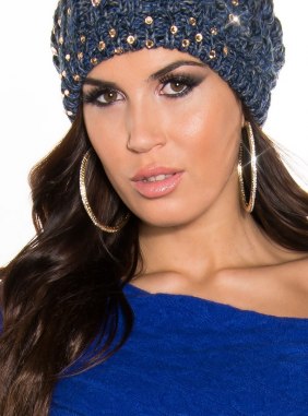 Caciula Cyndi Dark Blue din Colectia de caciuli / palarii / esarfe JRV.ro
