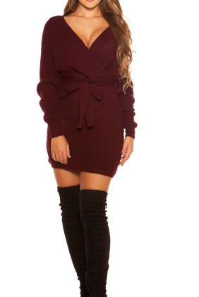 Rochie tricot Arha Bordeaux din Colectia de ROCHII TRICOT