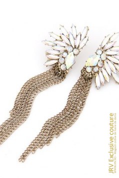 Cercei Ice Flower White - Magazin online haine de dama Fashion
