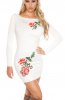 ROCHII TRICOT - Rochie tricot Flower White