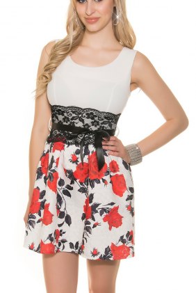 Rochie de zi Analys White-Red din Colectia de DE VARA