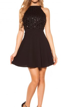 Rochie eleganta cu paiete Tessa Black din Colectia de ROCHII ELEGANTE