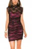 ROCHII DIN PAIETE - Rochie dantela Karyna Black-Fuchsia