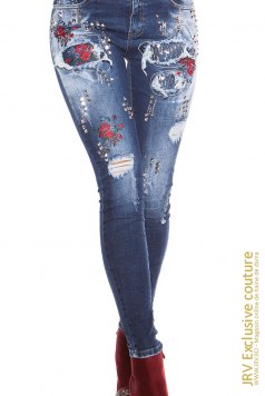 Blugi Red Flower Style - Magazin online haine de dama Fashion