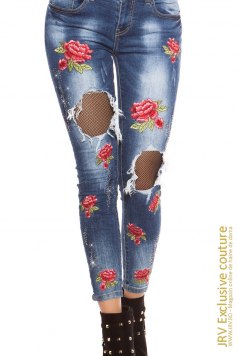 Blugi Sweet Roses - Magazin online haine de dama Fashion