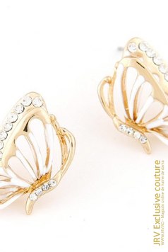 Cercei Butterfly White - Magazin online haine de dama Fashion