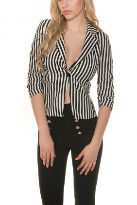 Sacou Stripes Black-White din Colectia de SACOURI