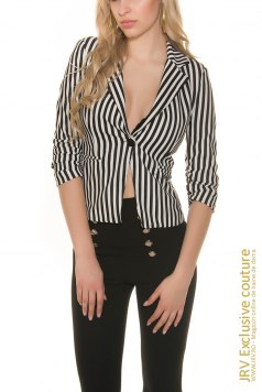 Sacou Stripes Black-White - Magazin online haine de dama Fashion