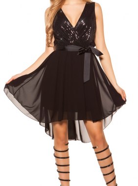 Rochie eleganta cu glitter Romyna Black din Colectia de ROCHII DE SEARA